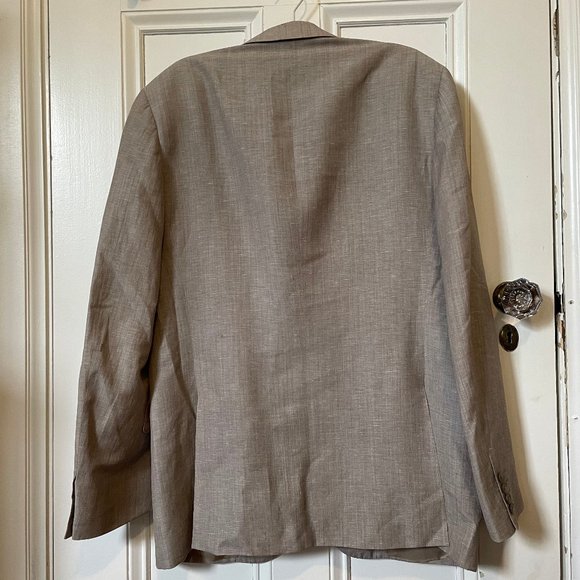 Canali Men's Single-Breasted Wool-Linen Taupe Blazer, US 36 / EU 52 - Picture 5 of 13